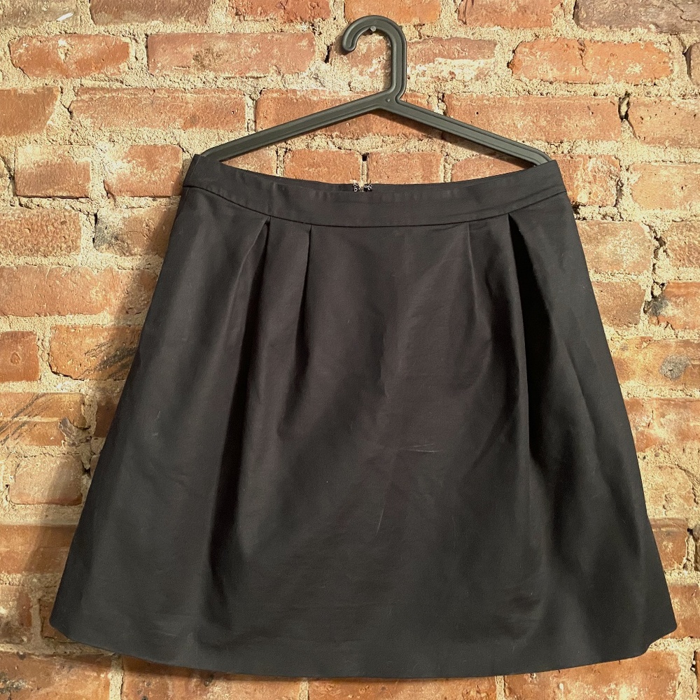 Stephanel Black Cotton Pleated Skirt - Size US 12